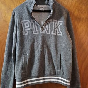 Victoria's Secret PINK Charcoal Zip-Up Sweater